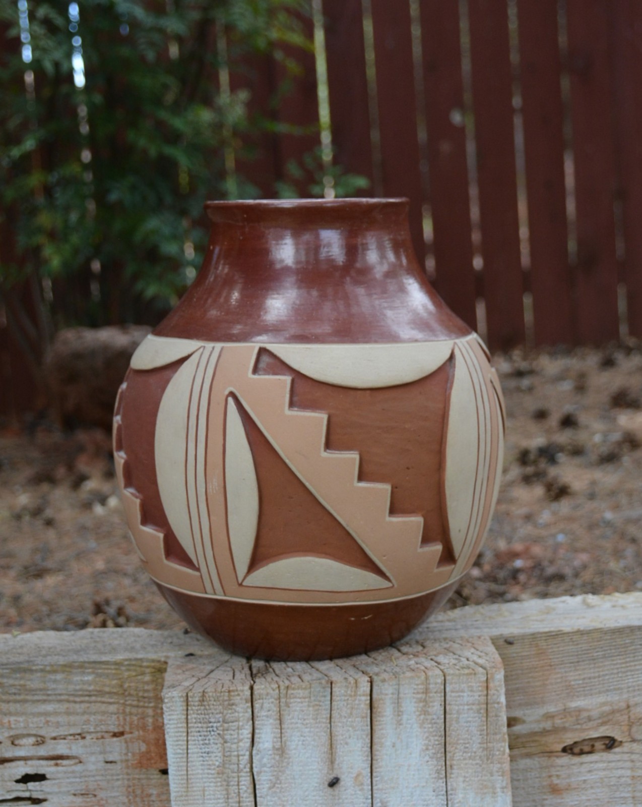 Dominguita Sisneros and Tomasita R. Montoya - Large Deeply Carved Polychrome Pot