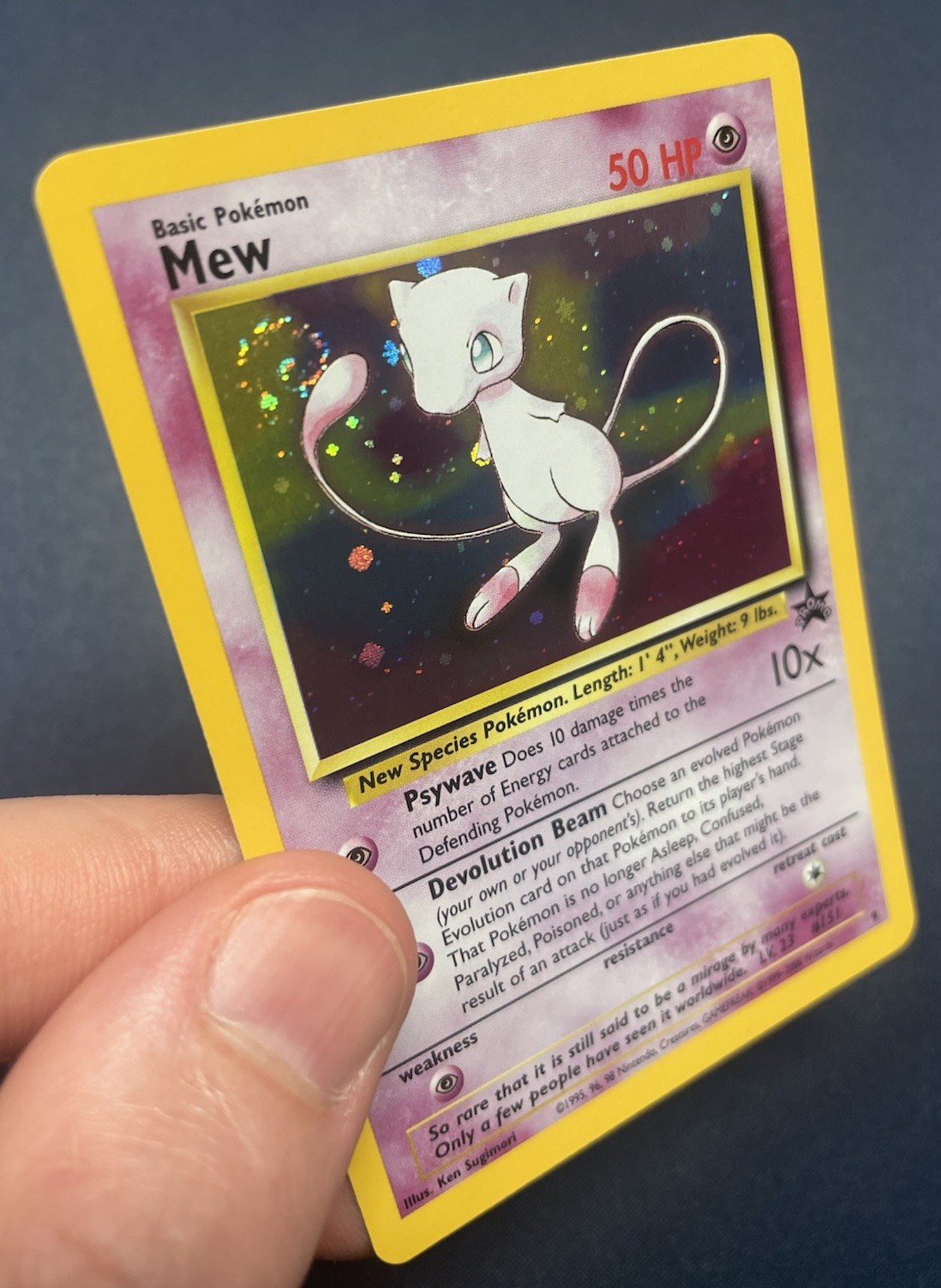 Pokemon Vintage Near Mint Mew Holo Black Star promo #9 with SWIRL