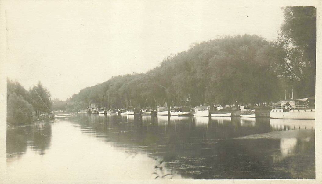 Rochester NY River Canal Boats RPPC Real Photo Postcard c1915 Waterway