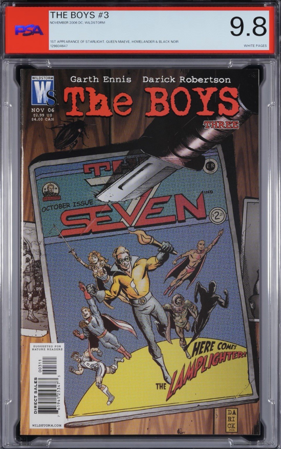 The Boys 3 Wildstorm Comics PSA 9.8  DC 1st Appearance of Homelander, Starlight