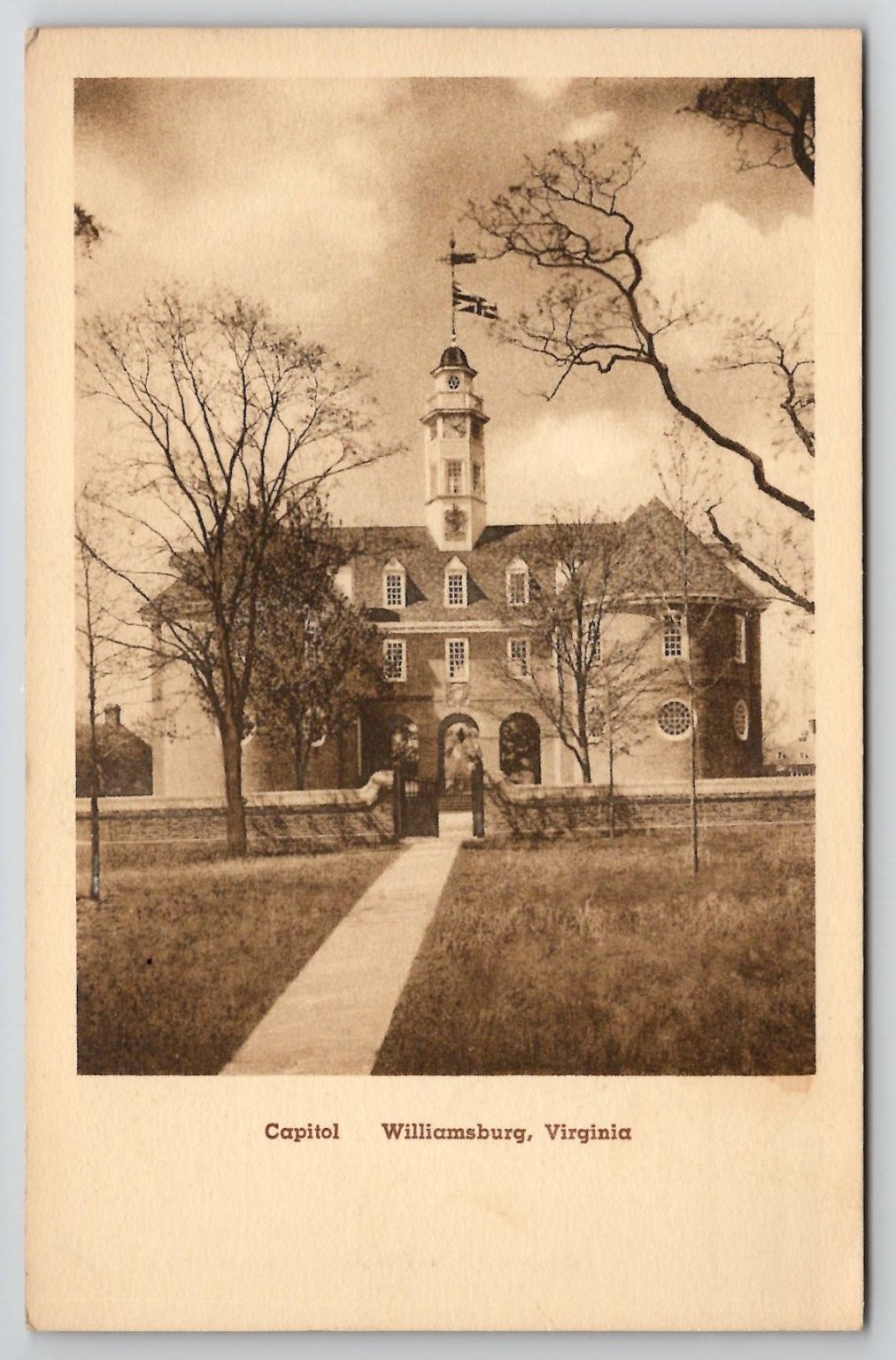 Williamsburg VA Capitol Building 1939 Alberttype Postcard
