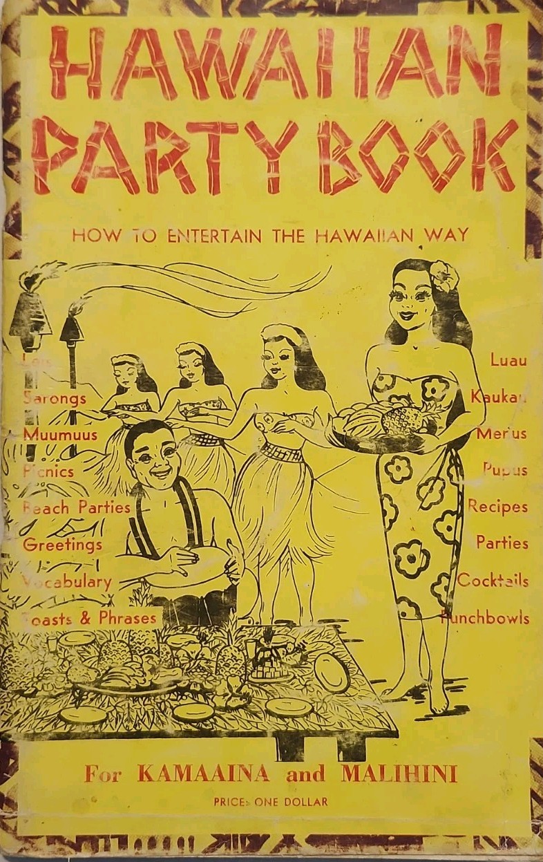 Vintage Hawaiian Party Book Scotty Guletz 1950s Mid-Century Tiki Luau Cookbook