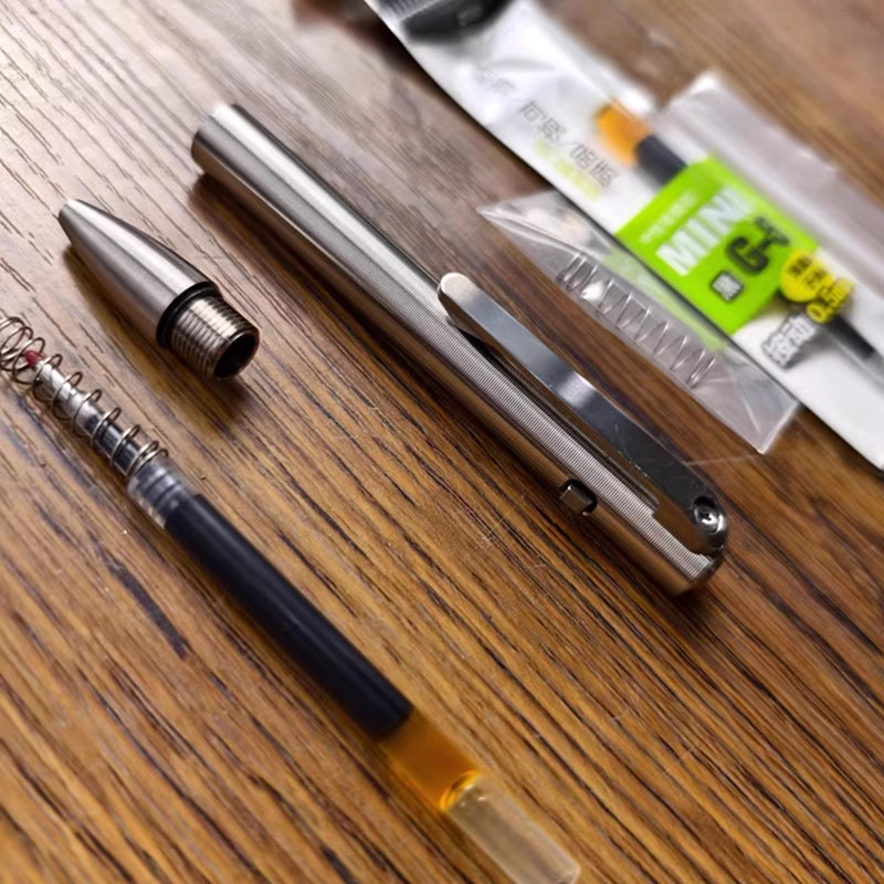 1 Piece ULTEM Made Bolt Pen with Titanium Pocket Clip Wring Pen Long Version