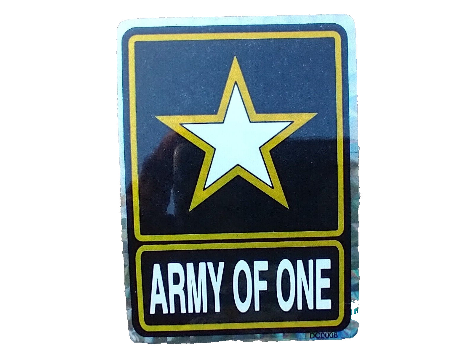 Army of One Reflective Decal Sticker 3.5x2.5 Patriotic Metallic Vehicle decal