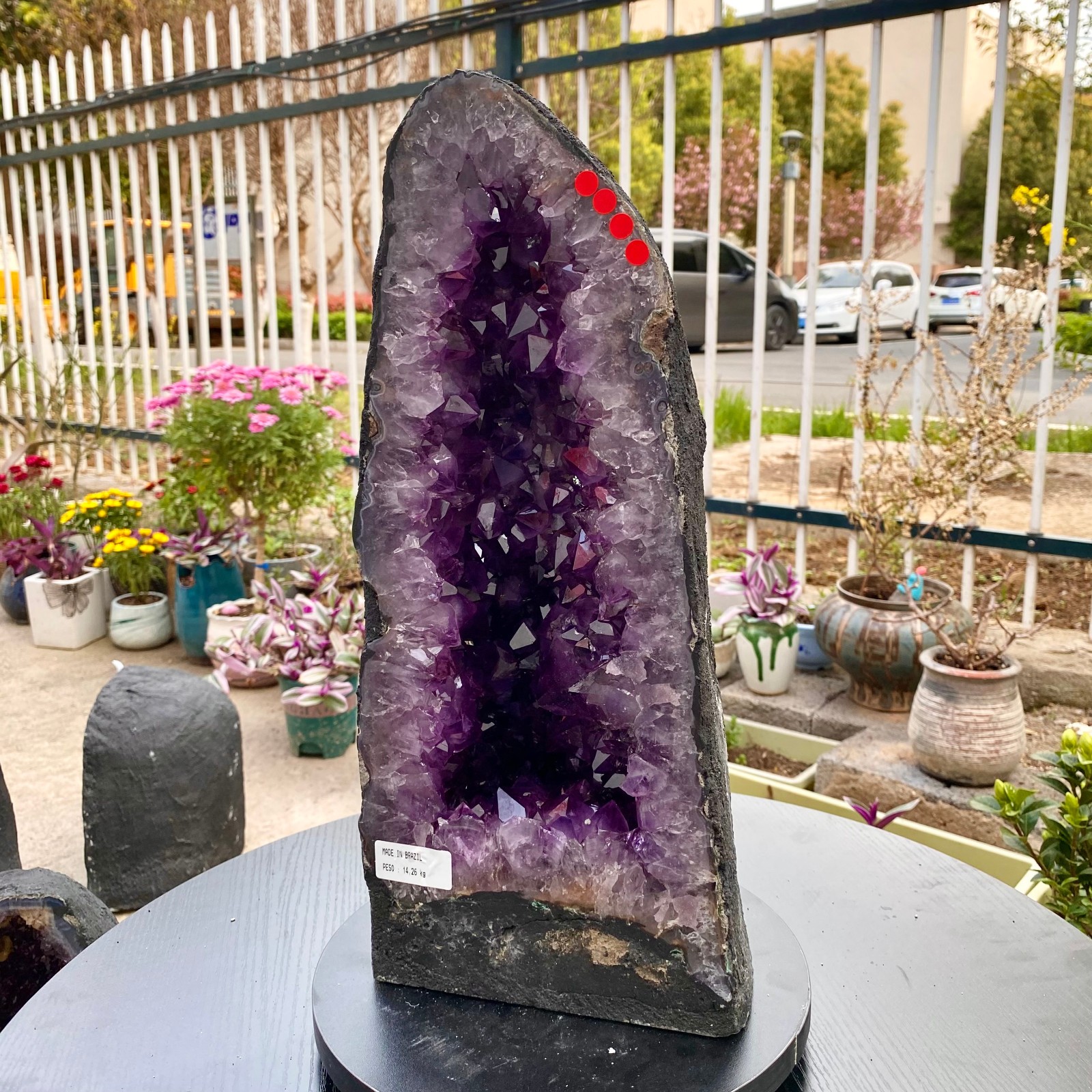 31LB Natural Amethyst Geode Quartz Crystal Cluster Cathedral Energy healing
