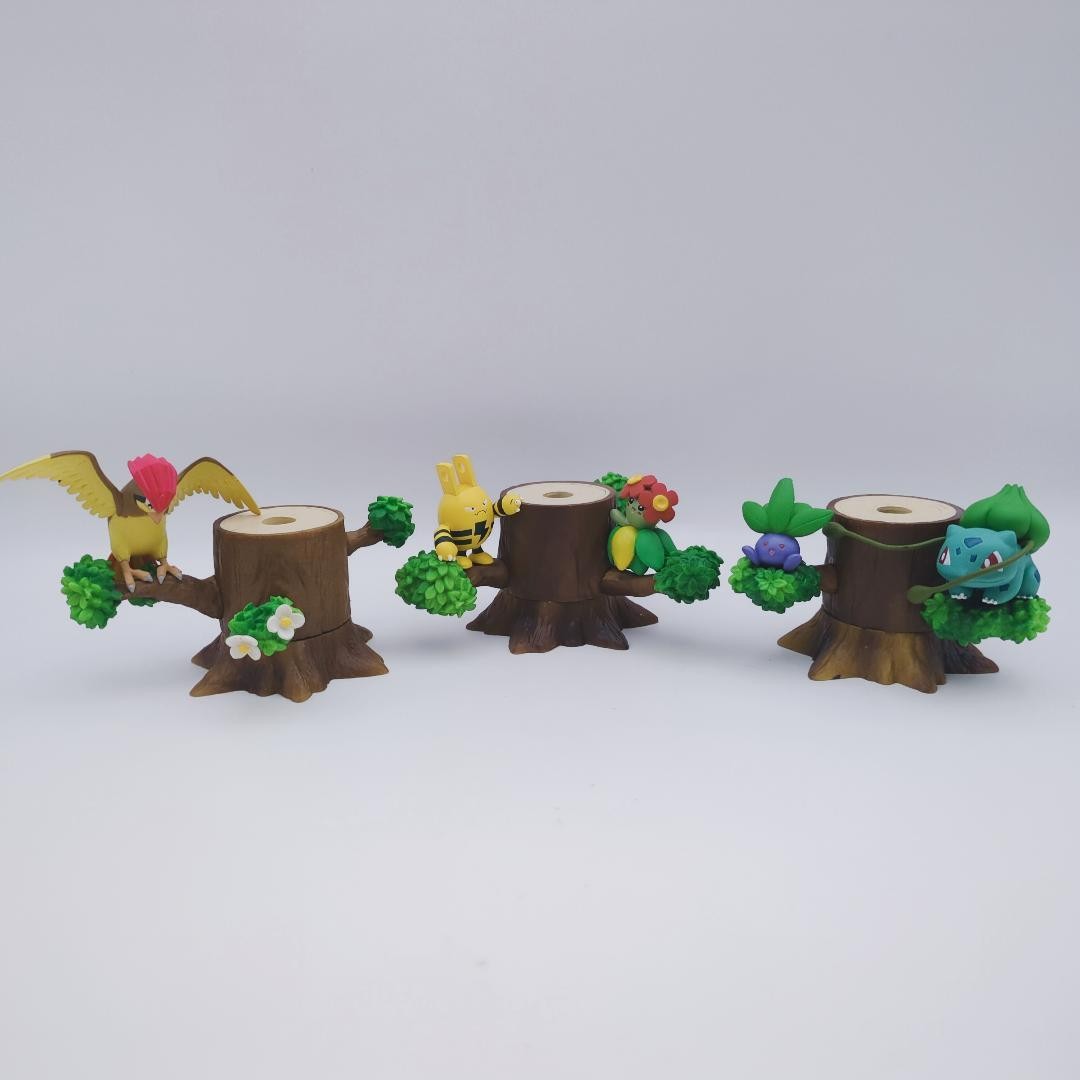Re-Ment Pokemon Forest Oddish Bulbasaur Elekid 3 Figure Set