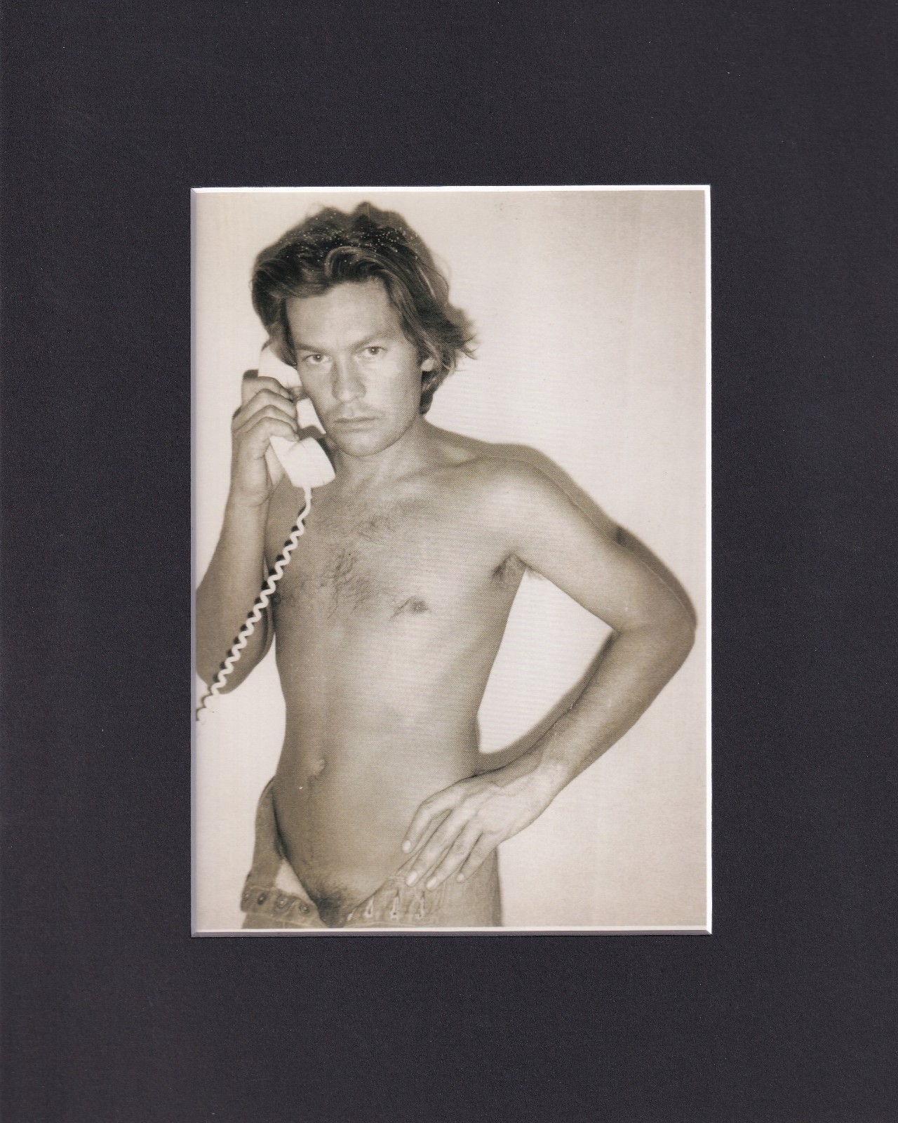 8X10 Matted Print Art Polaroid Picture, Andy Warhol: Helmut Berger Shirtless