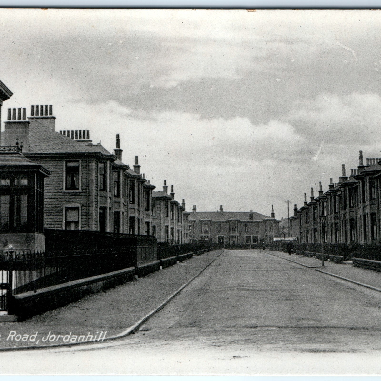 c1910s Jordanhill Glasgow RPPC Selborne Road Residential Street Scotland PC