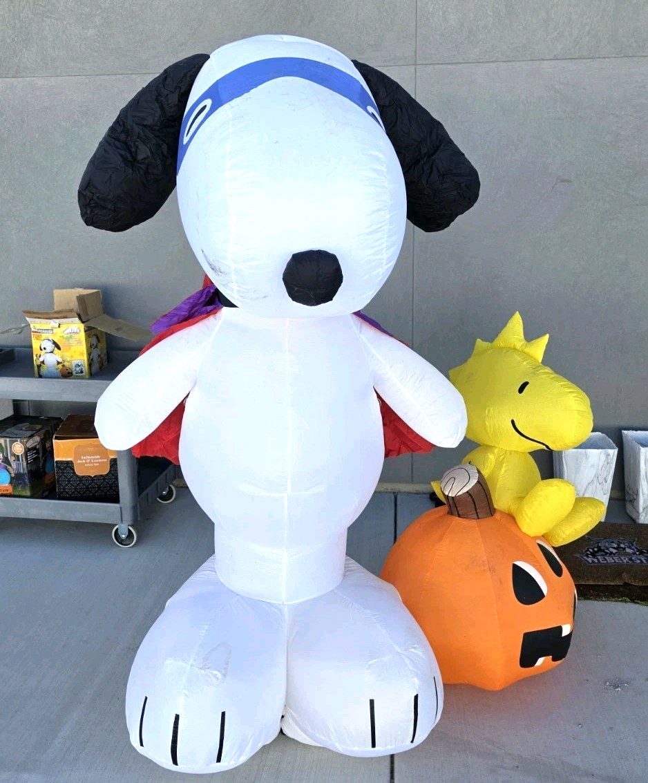 2004 Gemmy Peanuts Snoopy Woodstock Halloween 7 Ft Airblown Inflatable w/ Box