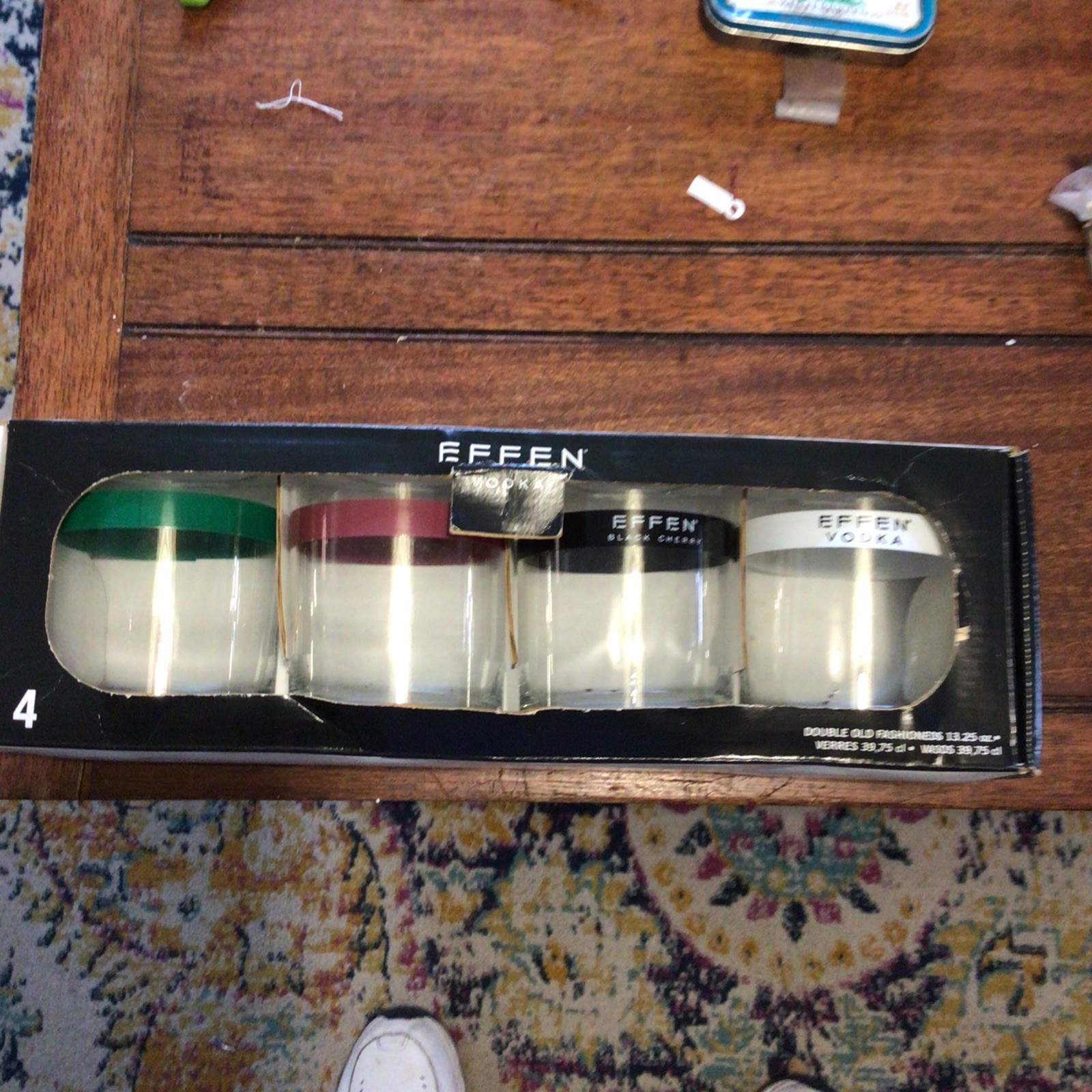 EFFEN VODKA Clear w/  Logo Lettering  Glass Lot (SET OF 6)