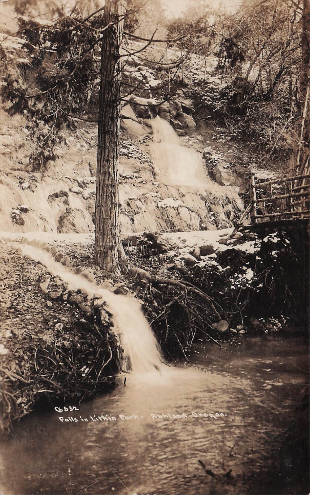 RPPC Ashland Oregon Lithia Park Falls Photo Postcard 4A