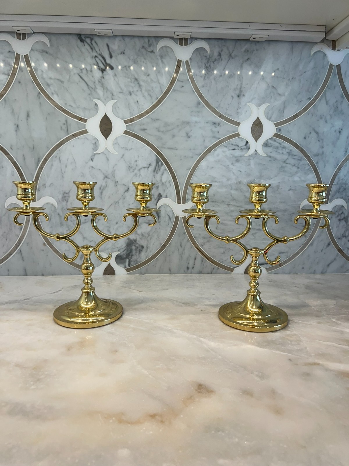 Vintage Baldwin Brass 3 Arm Candle Holder 9 Inch Candelabra