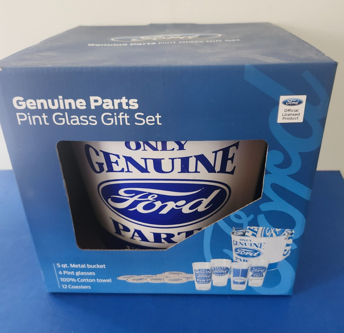 Ford Genuine Parts Pint Glass Gift Set New In Box Official Ford Product FreeShip