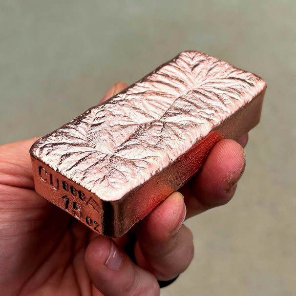 1 pound Copper bar .999 Copper Ingot Bar  copper bullion