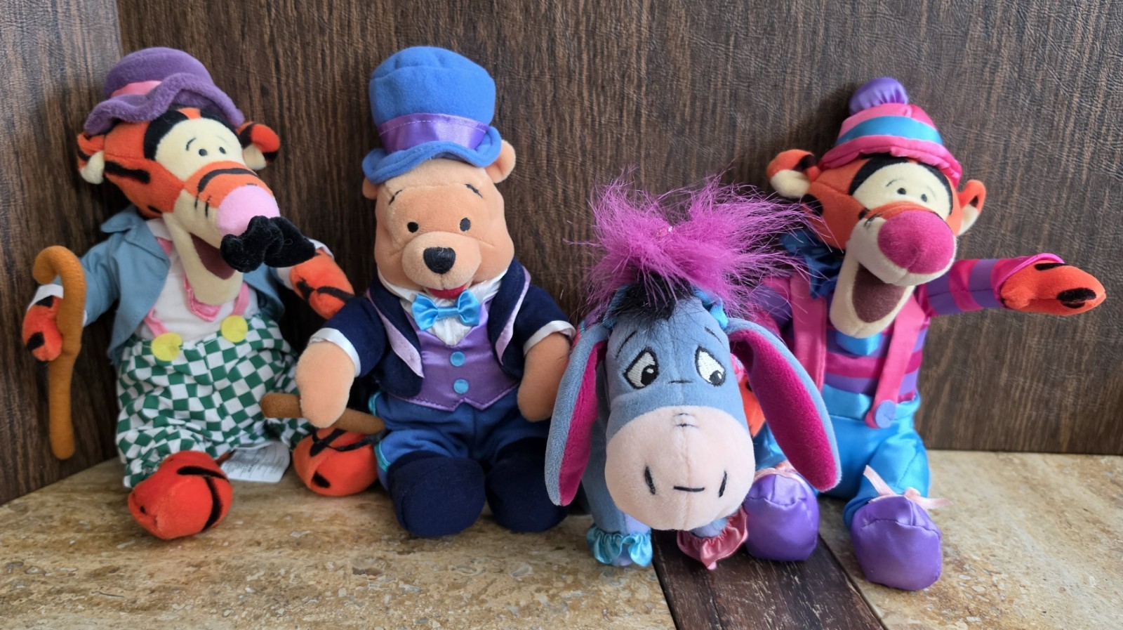 Four Disney Store Plush Winnie The Pooh Circus Outfit & Rare Vaudeville Tigger