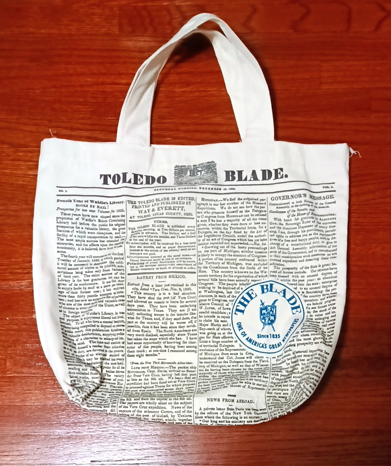 VINTAGE THE TOLEDO BLADE NEWSPAPER CARRIER TOTE BAG UNUSED NEW