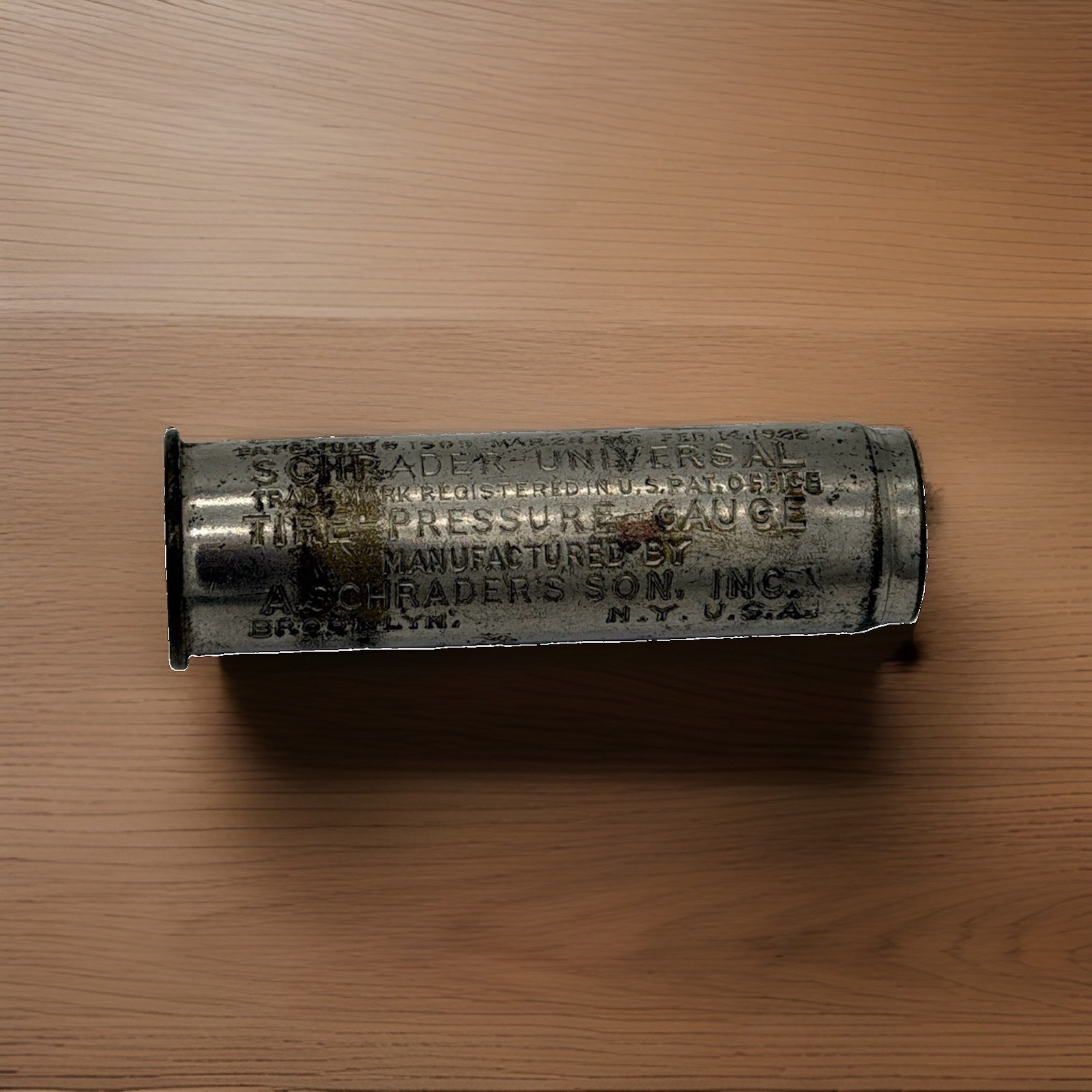 Antique 1920s Schrader Universal Tire Pressure Gauge A Schrader’s Son Brooklyn