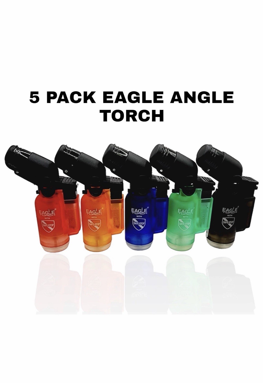 Eagle Torch Mini-Angle Torch Lighter Windproof Refillable Lighter 5-Count 