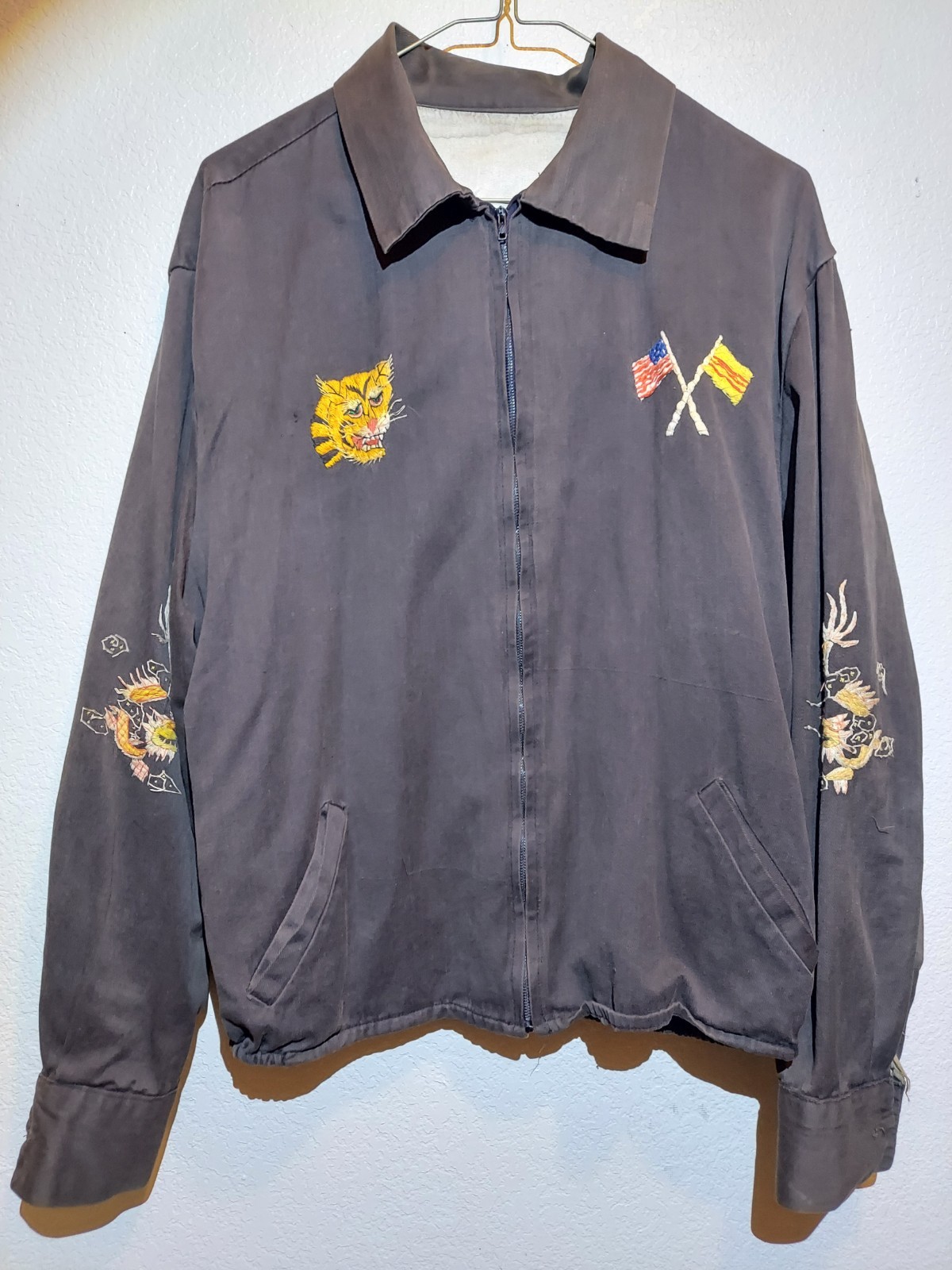 Vtg 1960\'s Embroidered Vietnam War Tour Jacket 23 X 26 Camranh Bay Custom VHTF 