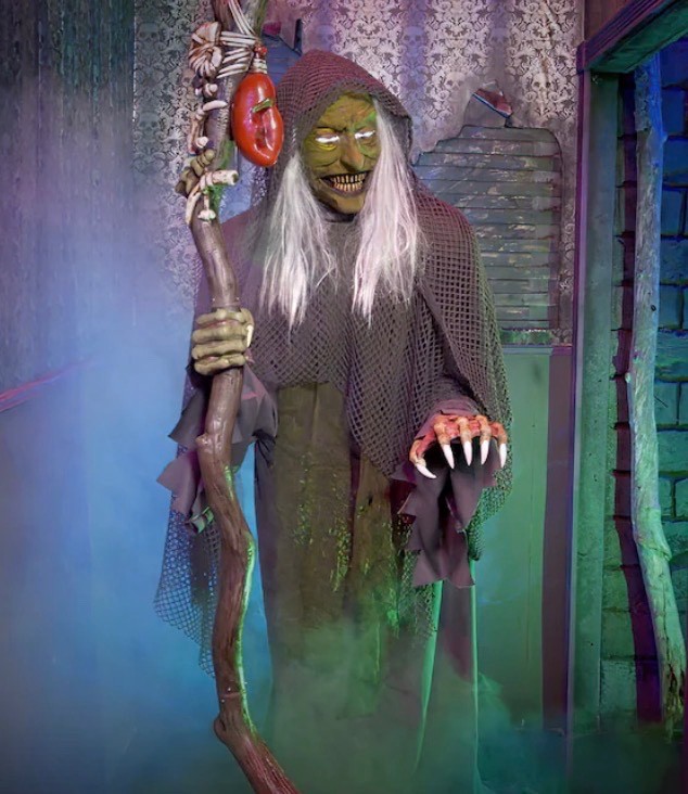 Halloween Ethel the Sea Witch Haunted Harbor Servo Animatronic LED Prop NEW
