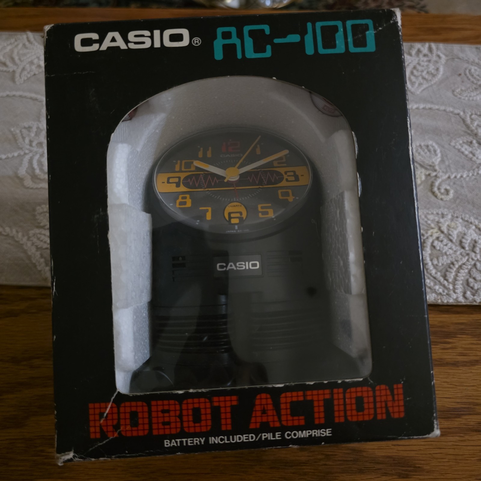 Vintage Casio AC-100 Robot Stomping Action Alarm 