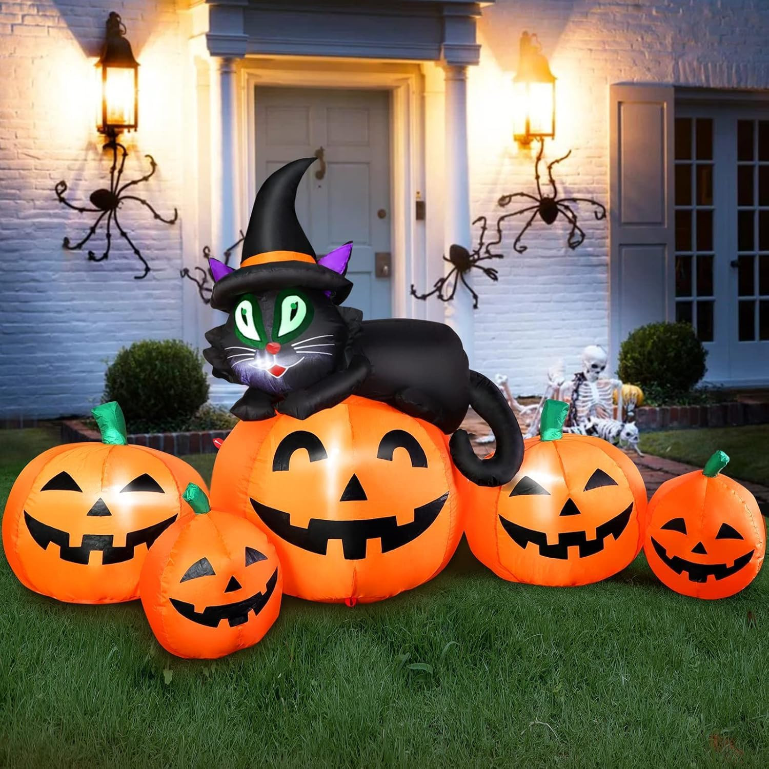 5FT Halloween Inflatable Pumpkin Outdoor Decoration, Lighted Blow up Yard Decor, 5FT Halloween Inflatable Pumpkin Outdoor Decoration, Lighted Blow up Yard Decor,