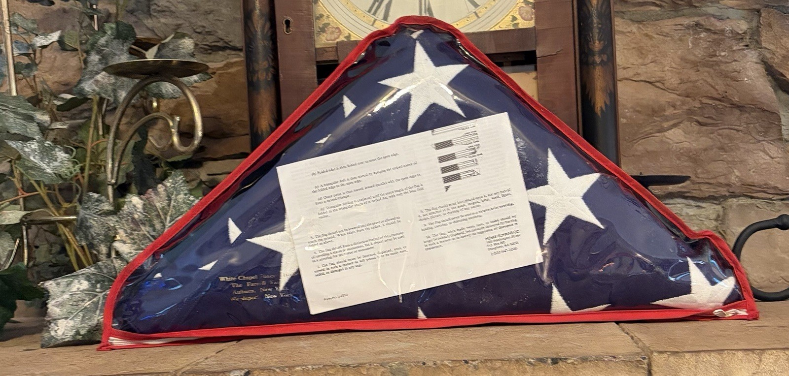 US Military Veteran American Casket Burial Funeral FLAG Folded Stitched Stars
