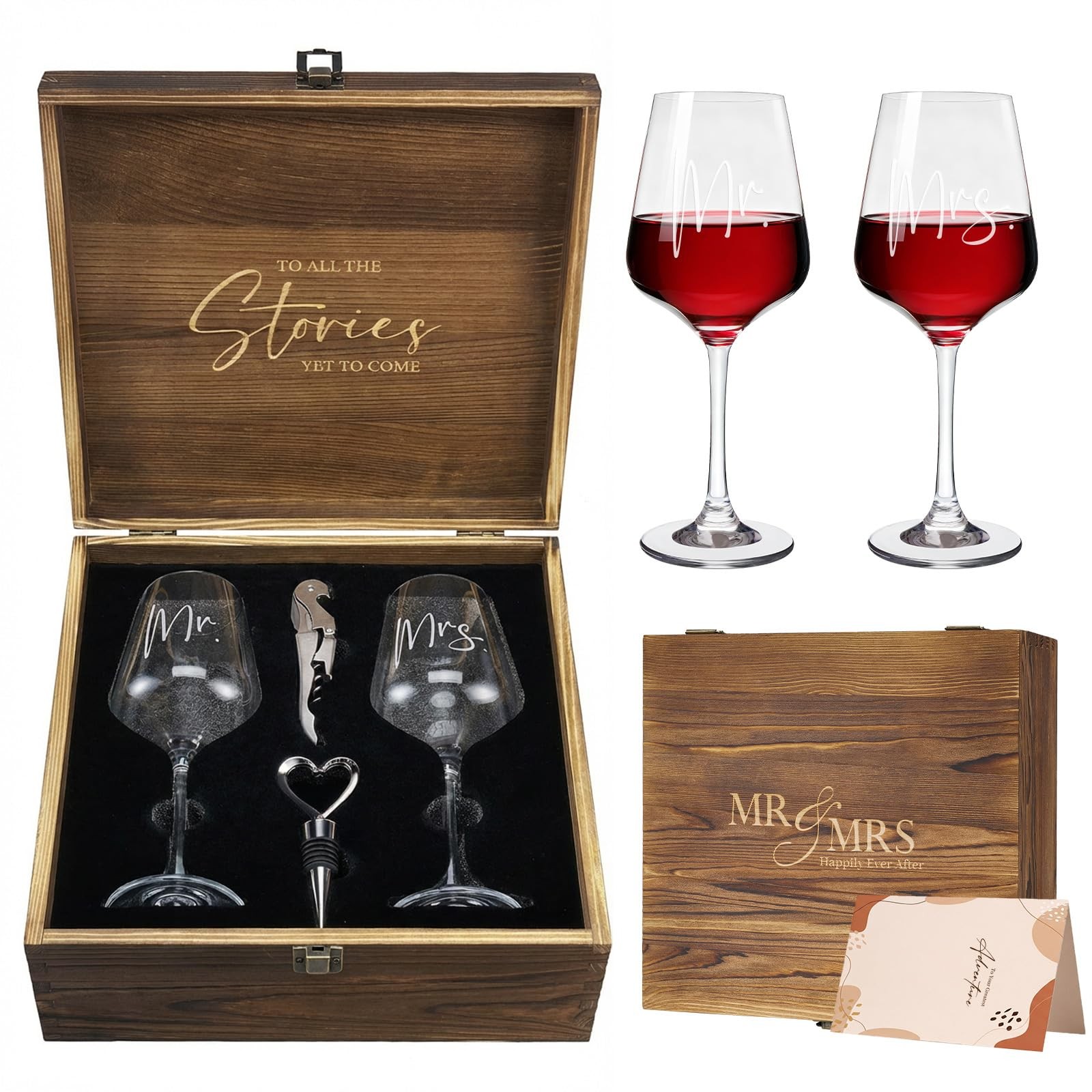 Aw Bridal Mr And Mrs Wine Glasses Wedding Gifts For Couples 2026 Engagement