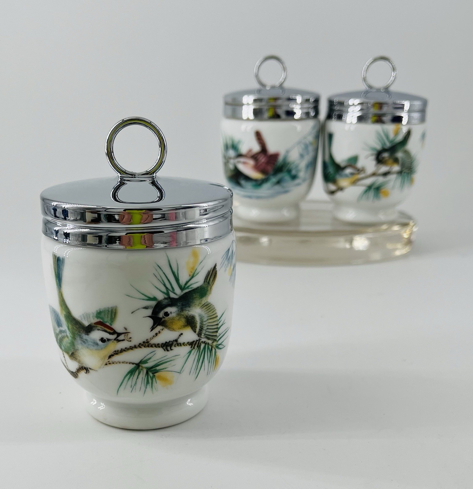 Vtg Royal Worcester King Size Egg Coddler Birds Pattern Type 8 Sold Individually