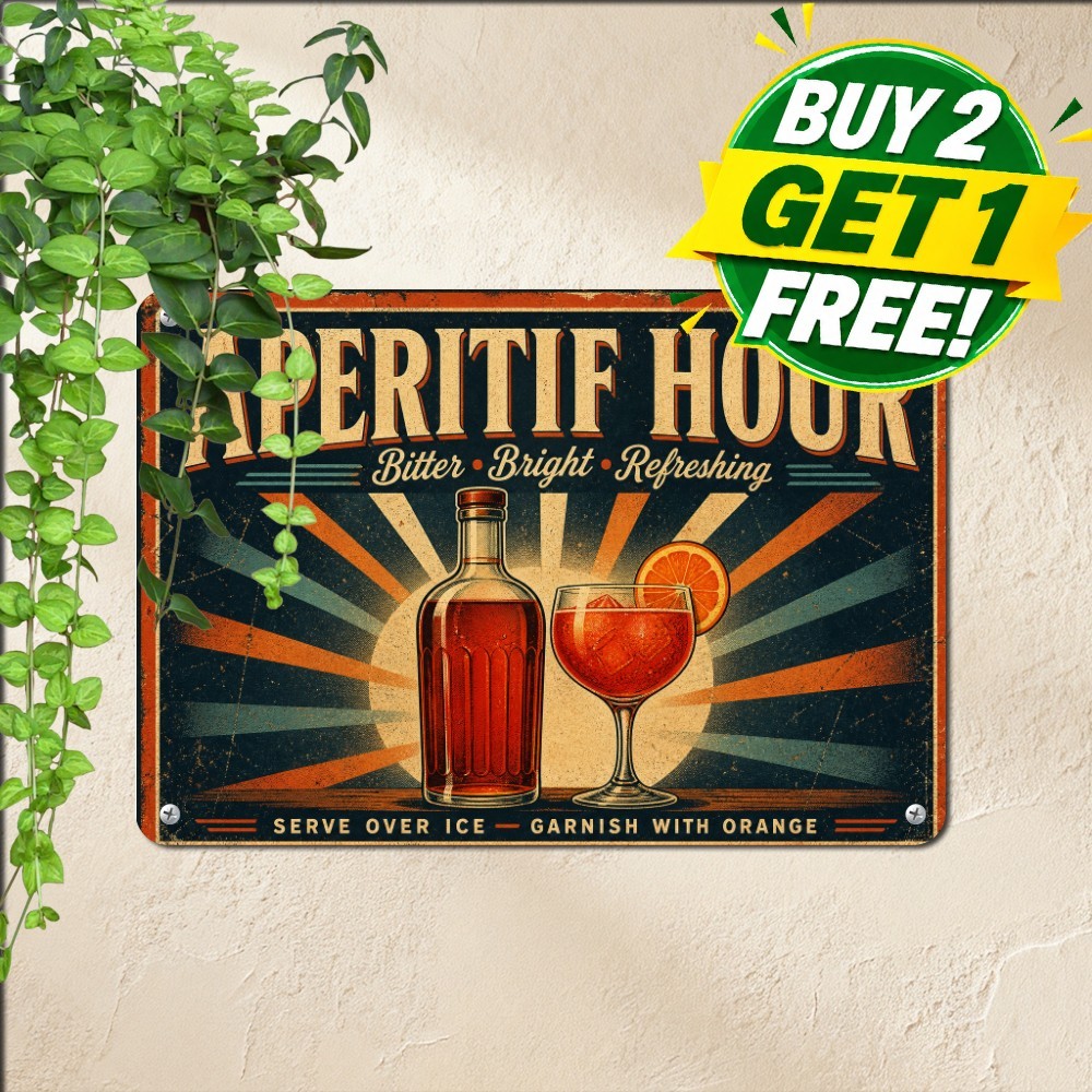 Vintage Italian Aperitif Beverage Bar Lounge Wall Decor Retro Metal Tin Sign