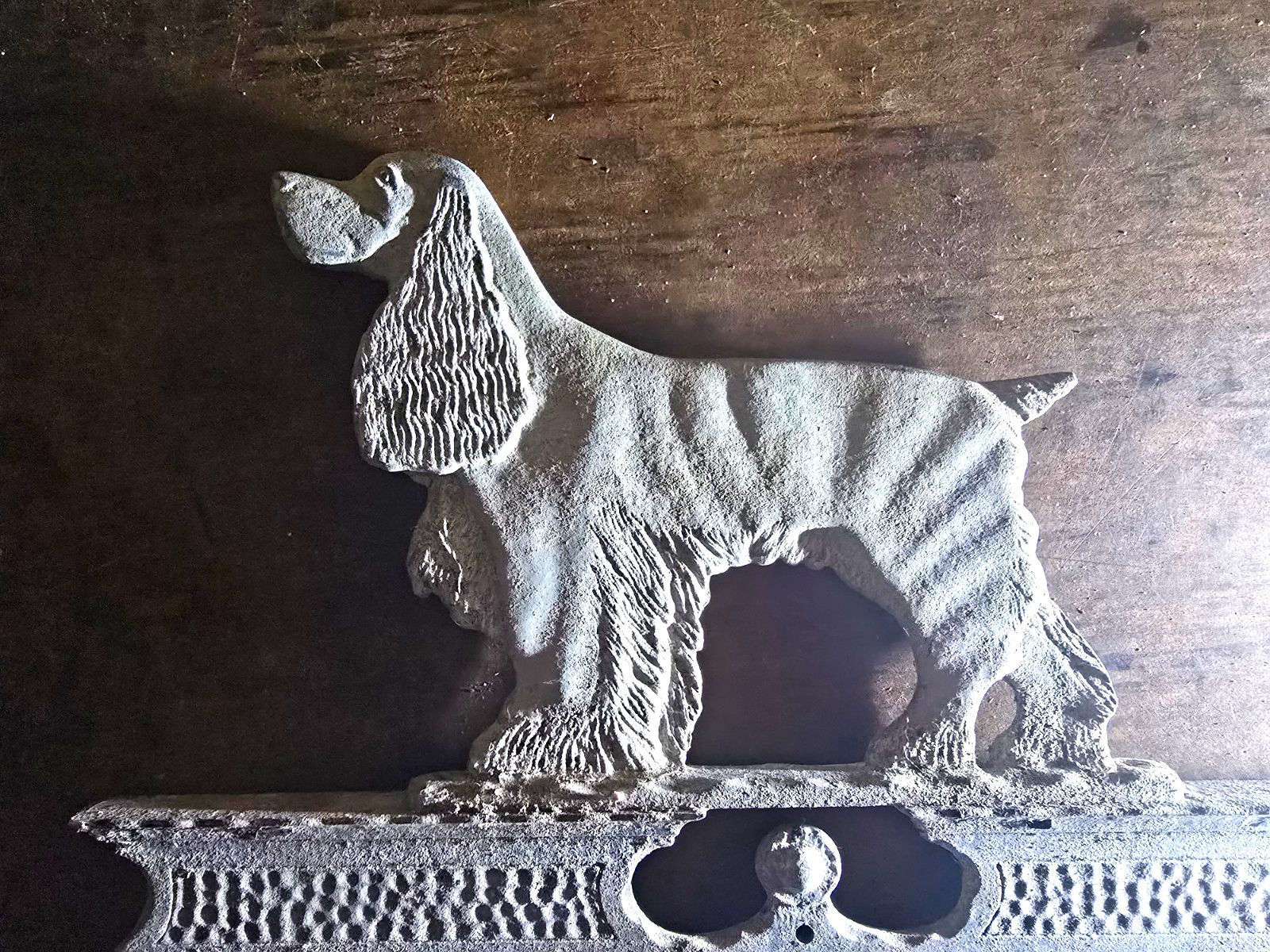 Vintage Aluminum Sand Cast Dog 15in Mail Box Plaque/Weathervane