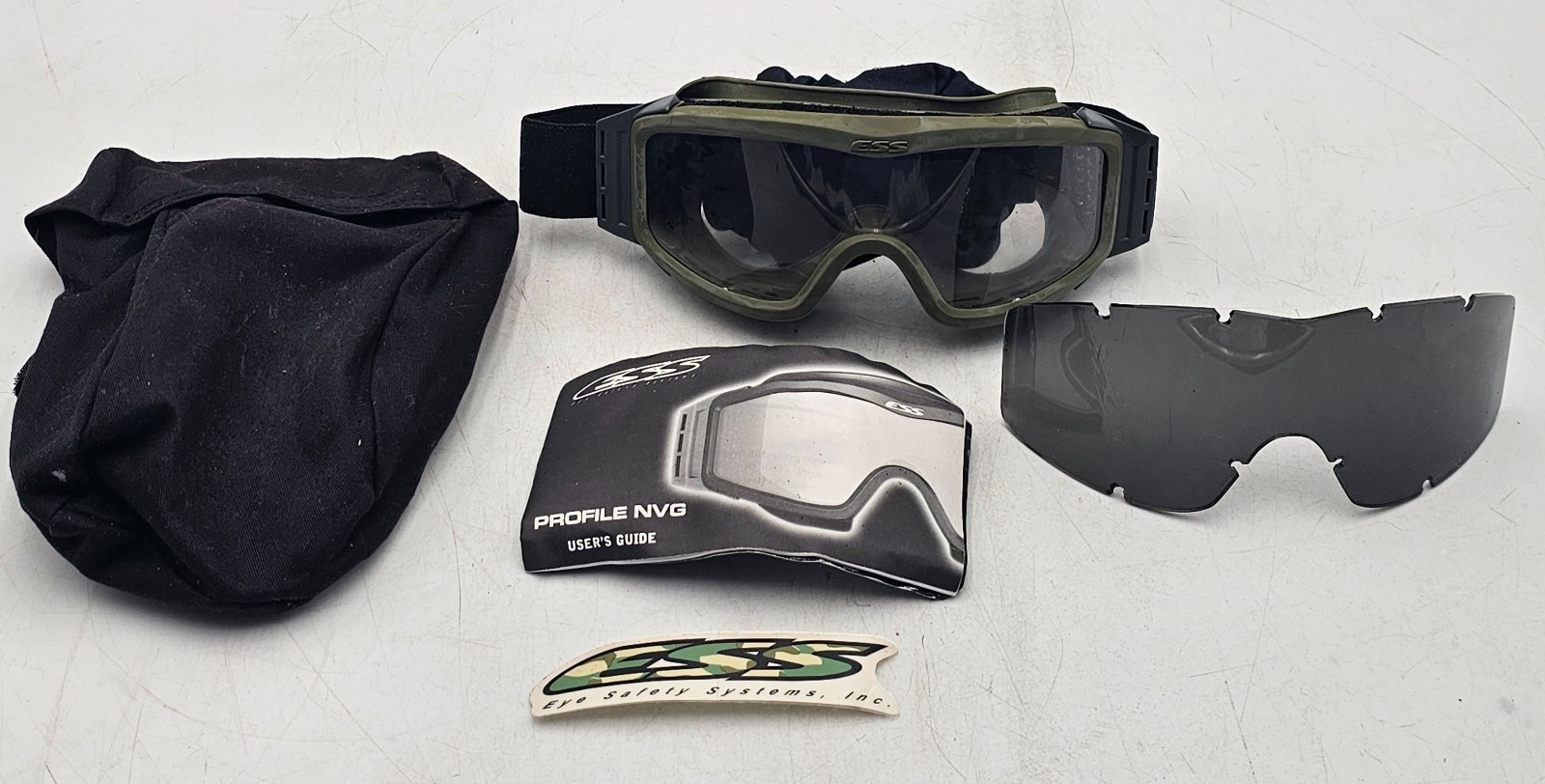 ESS Profile NVG Tactical Goggles Foliage Green Ballistic APEL USGI Clear Gray