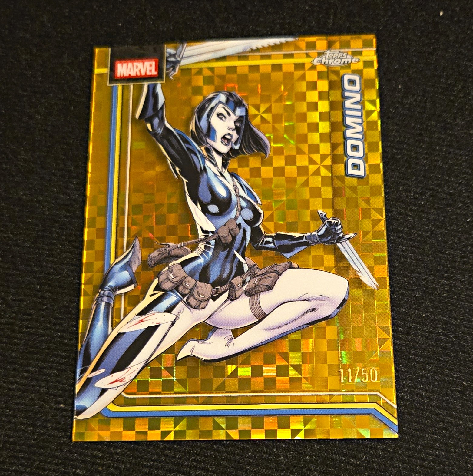 Topps 2026 Topps Chrome Marvel Domino #030 Gold X-Fractor Serial #11/50 Card