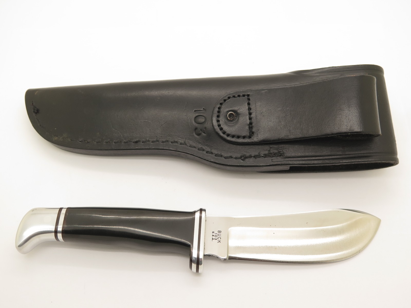 Vintage 1972-86 Buck USA 103 Skinner 3 Three Liner Fixed Blade Hunting Knife Vintage 1972-86 Buck USA 103 Skinner 3 Three Liner Fixed Blade Hunting Knife