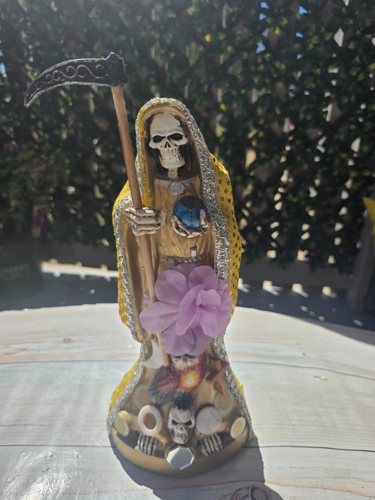 Santa Muerte Blessed Color Yellow Size 13\