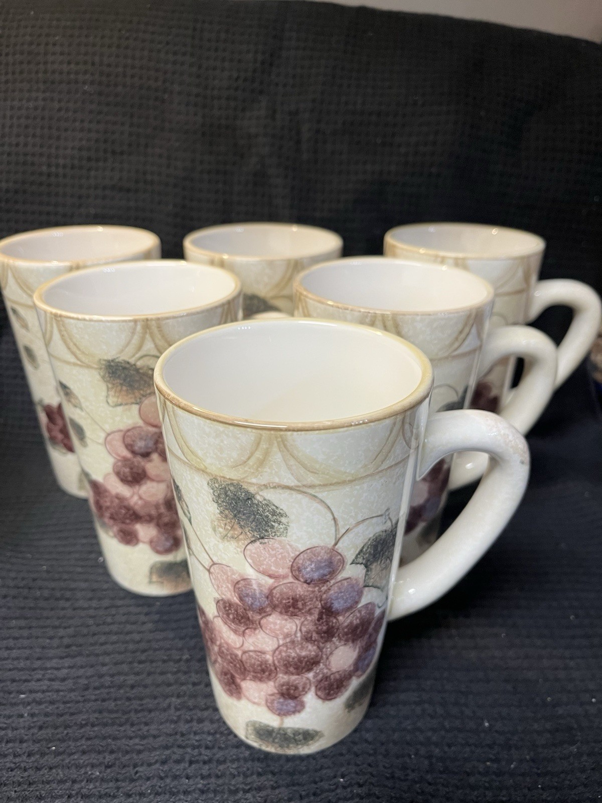 6 - Oneida Veneto Vintage Tall Latte Mug Hand Painted 6-inch Tall Cup