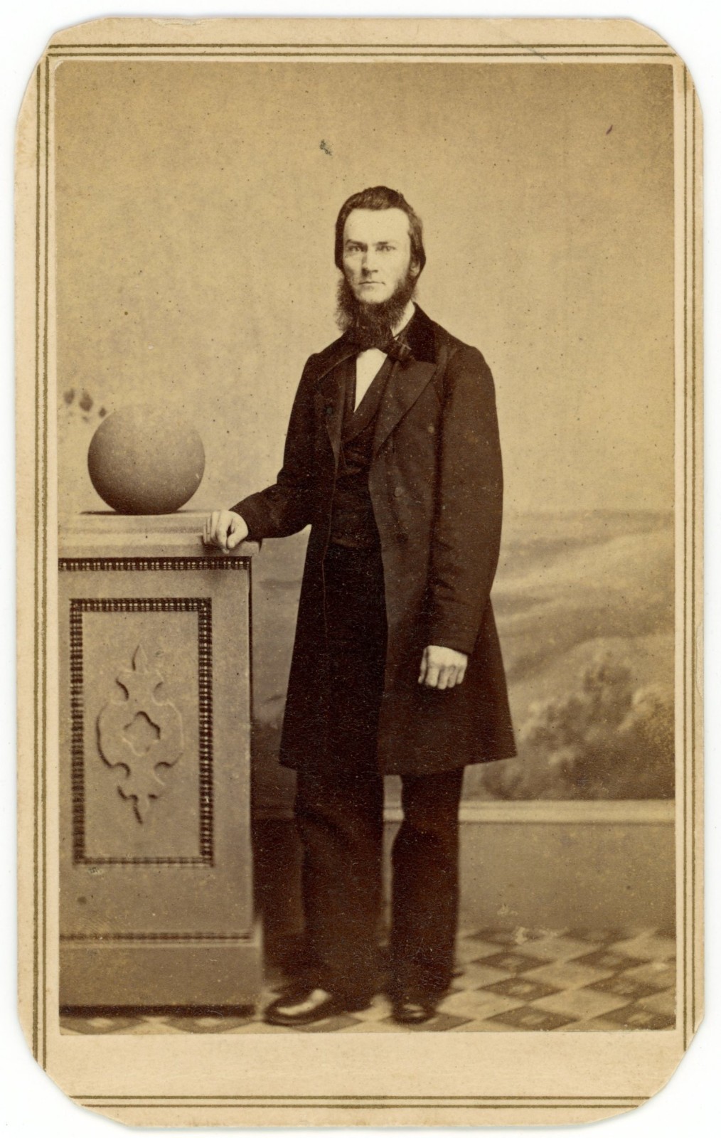 Carte de Visite CDV Portrait of Identified Man Attractive Backdrop
