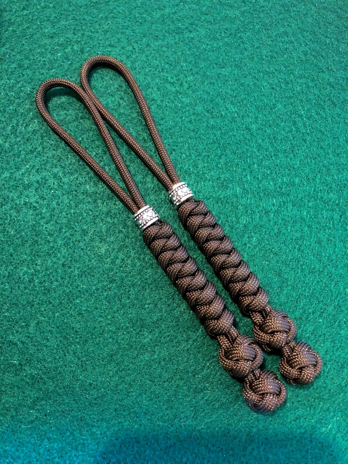 550 Paracord Knife Lanyard 2pk Black Snake Knot With Metal Bead