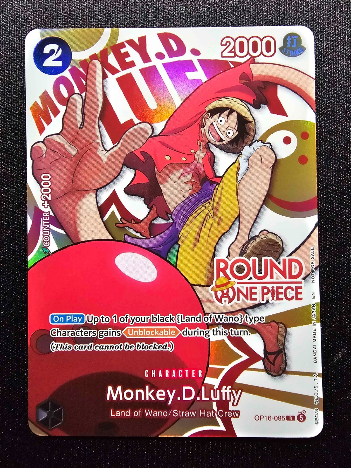 Round 1 x One Piece Monkey D. Luffy Promo Card OP16-095 English NM