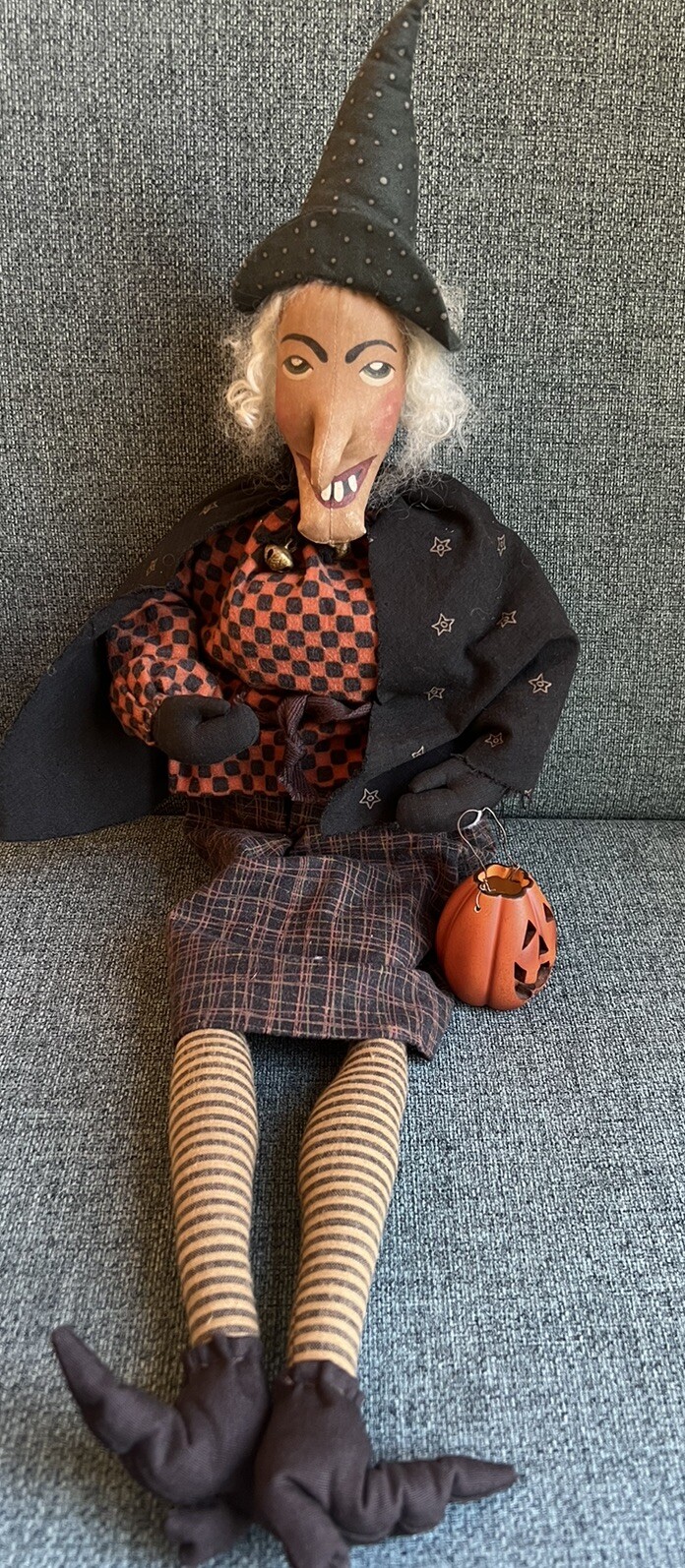 Primitive Folk Art Halloween Witch by Sylvia Carlson, Handmade, OOAK Beautiful