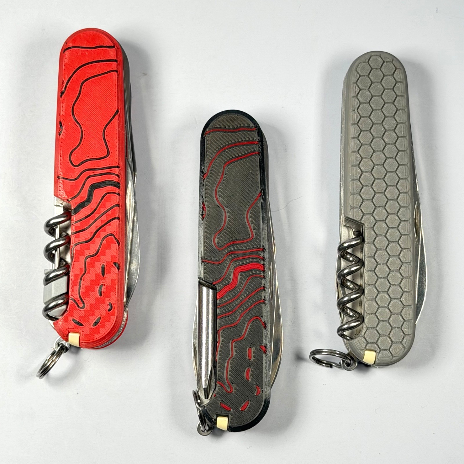 Victorinox Swiss Army Knife 3 Knife Lot Huntsman Hiker Spartan Custom Scales