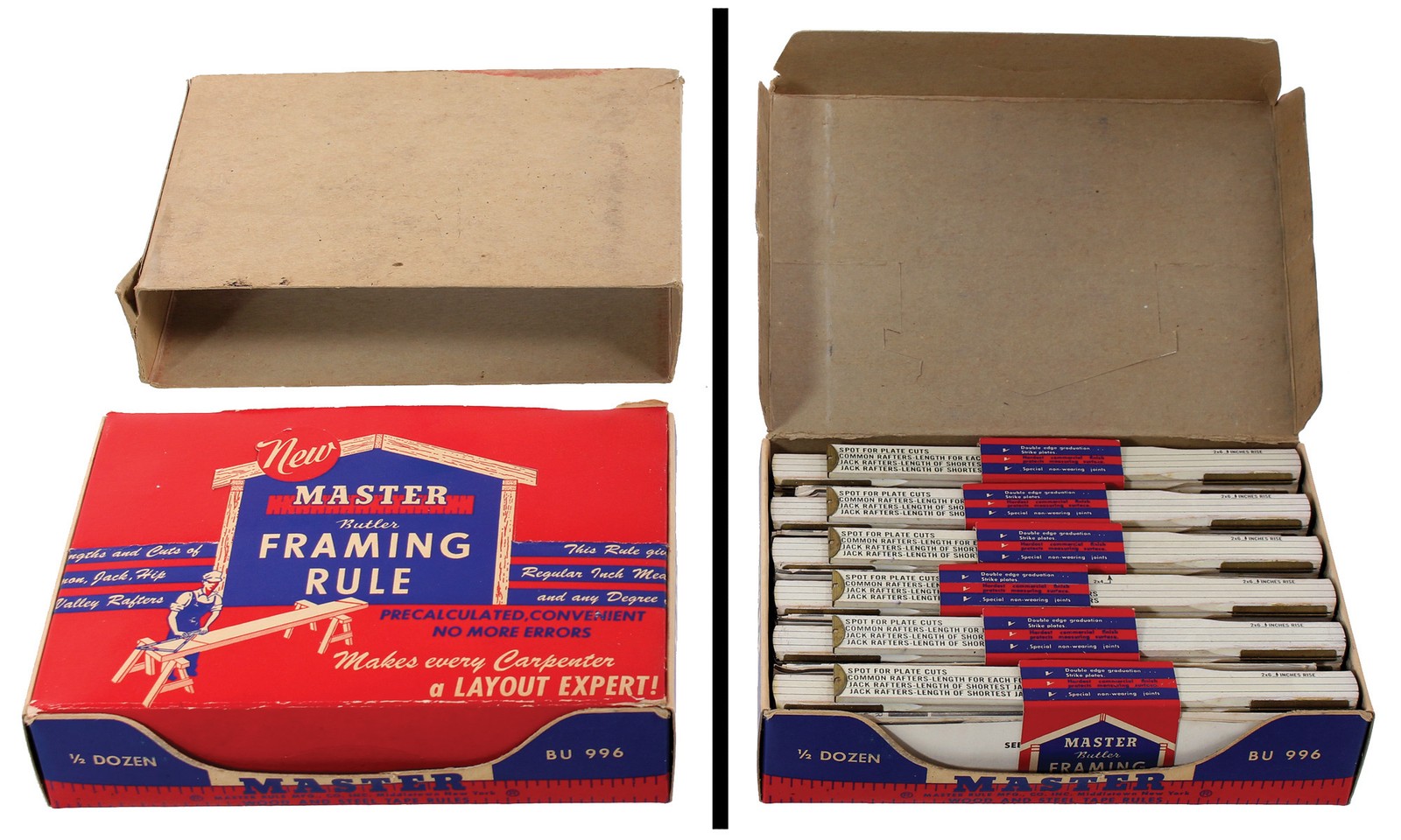 Founder\'s Grade Box of Butler\'s Pat. Framing Rules - Orig. Box - mjdtoolparts