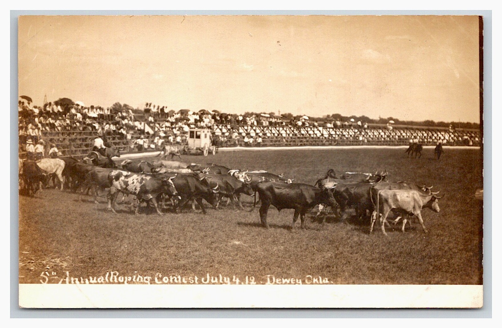 RPPC ~ Dewey OK ~ Rodeo Roundup 5th annul roping contest   ~ Oklahoma cowboy