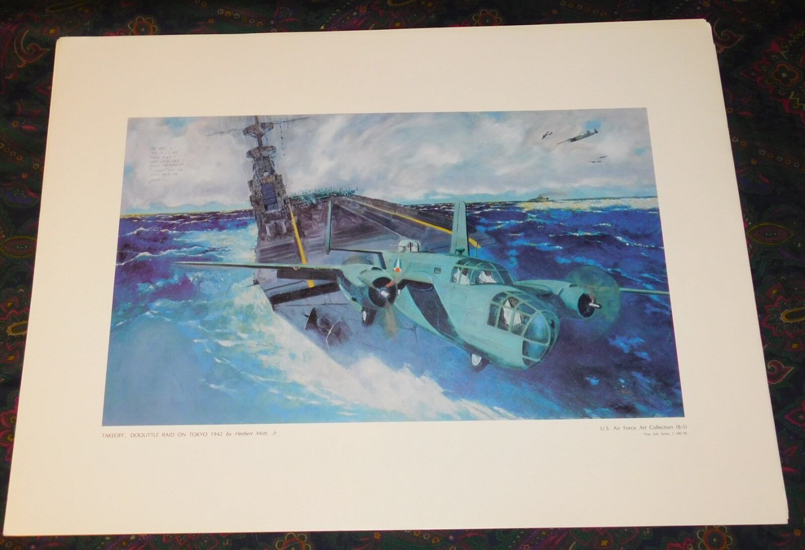 WWI B25 TAKE OFF DOOLITTLE RAID ON TOKYO 1942 Herbert Mott USAF Art Print Poster