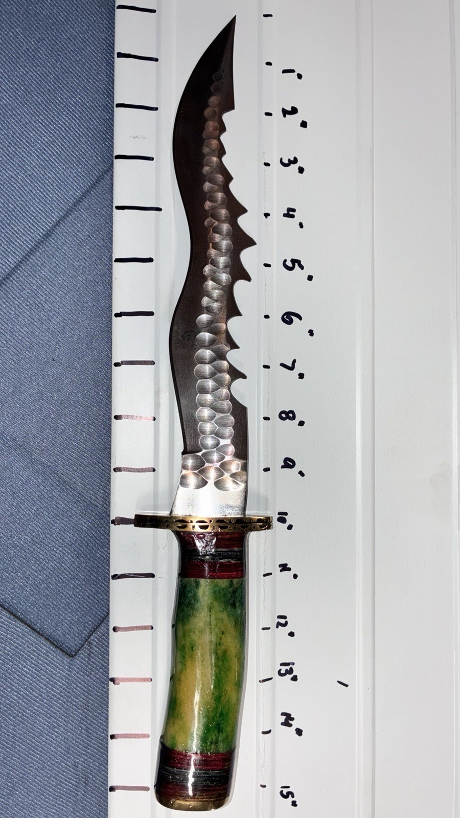 Handmade Fantasy Knife Bowie Scaled With Sheath 15”