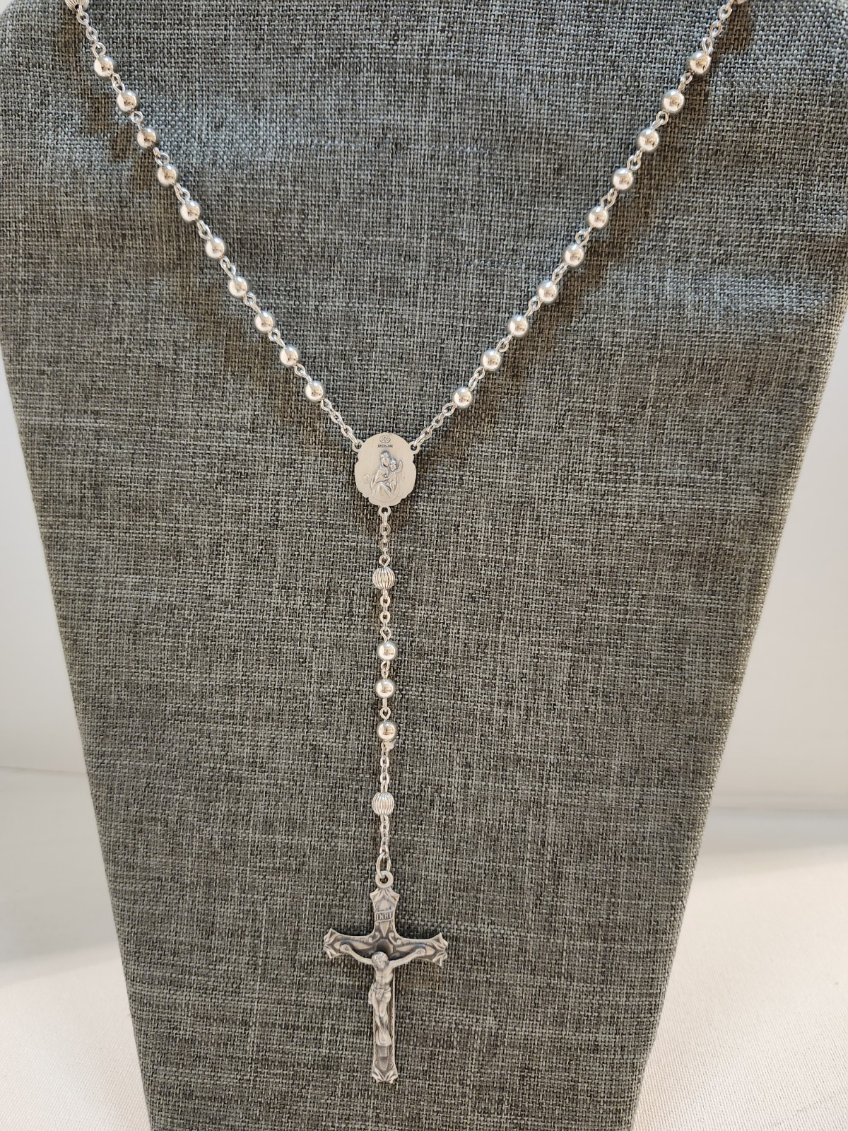 Vintage Catholic Rosary Sterling Silver / 17\