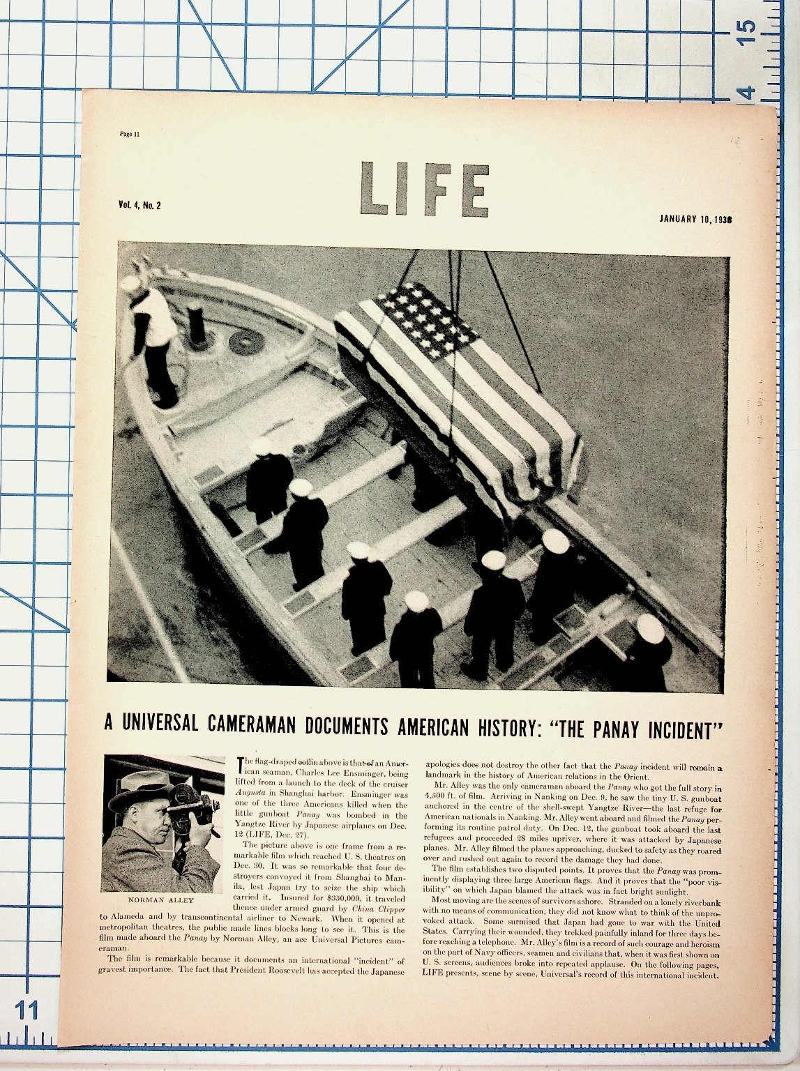 LIFE Magazine Article USS Panay Incident 1938 WWII China Photos
