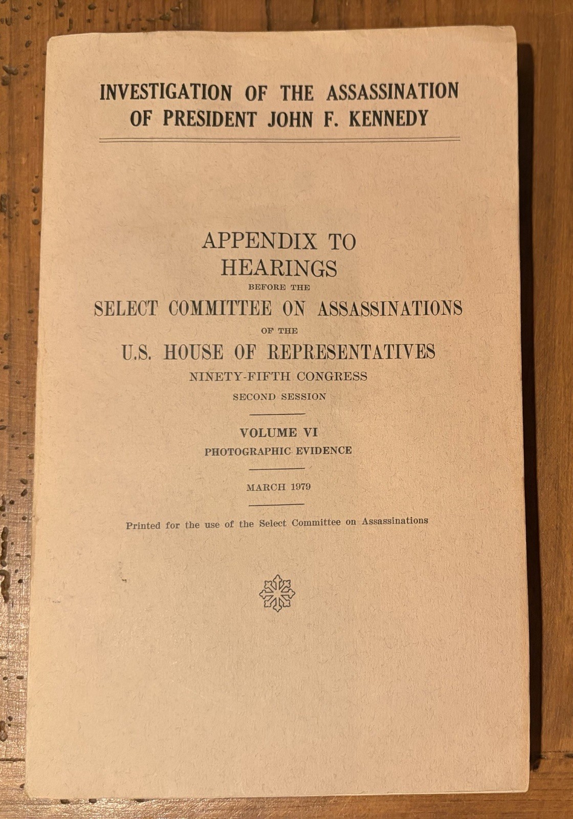 HSCA Investigation into Assassination of JFK - Appendix to Hearings, Vol. 6