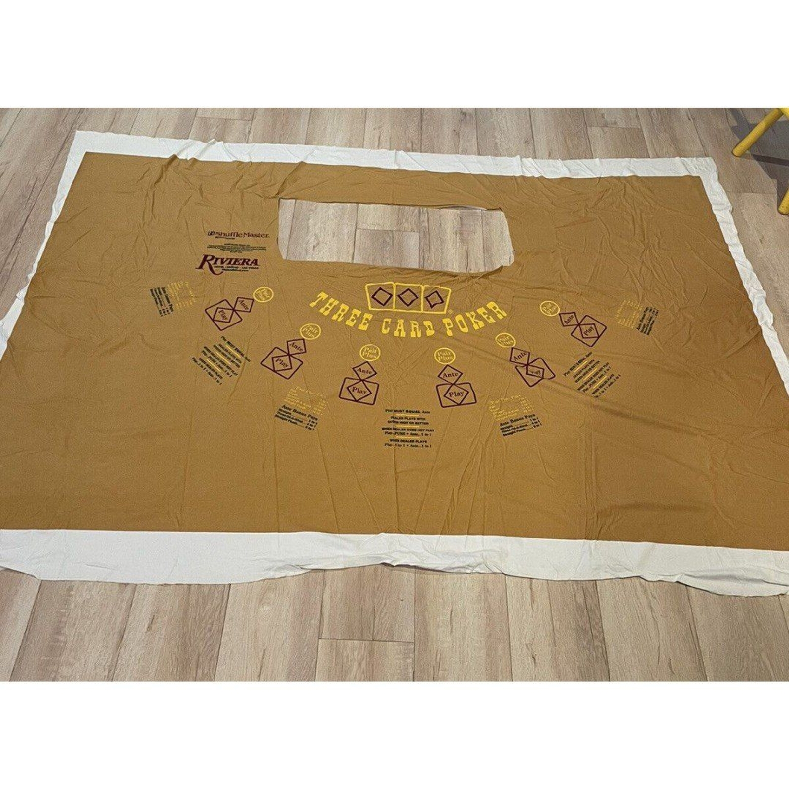 Vintage Riviera  CASINO & Hotel LAS VEGAS 3 Card Poker Table Layout FELT RARE