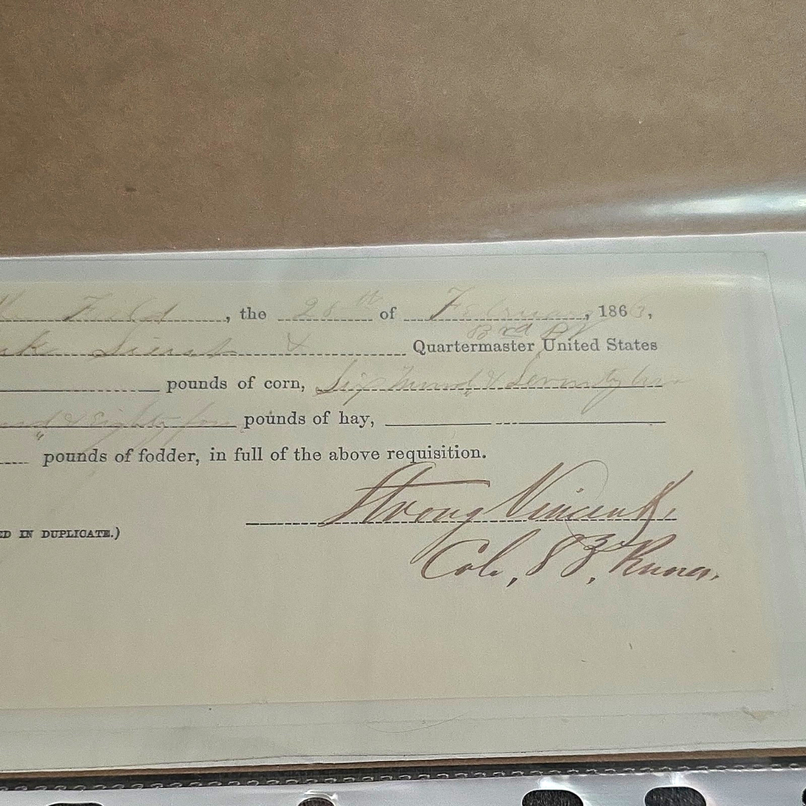 1863 Civil War Original Quartermaster United States STRONG VINCENT